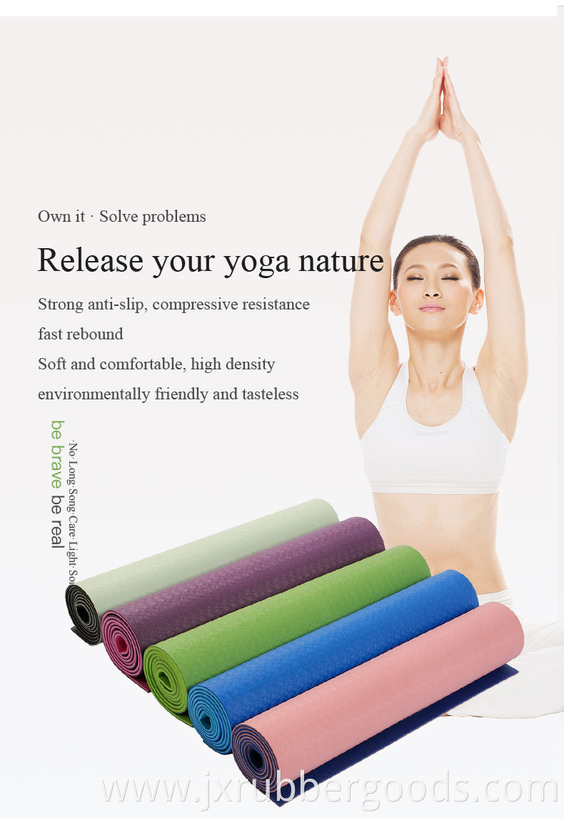 PVC Fitness Pilates Double layer colorful anti tear HPE thick Yoga Mat